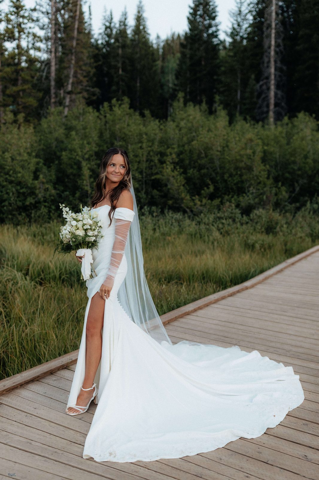 Bride and groom near Salt Lake City